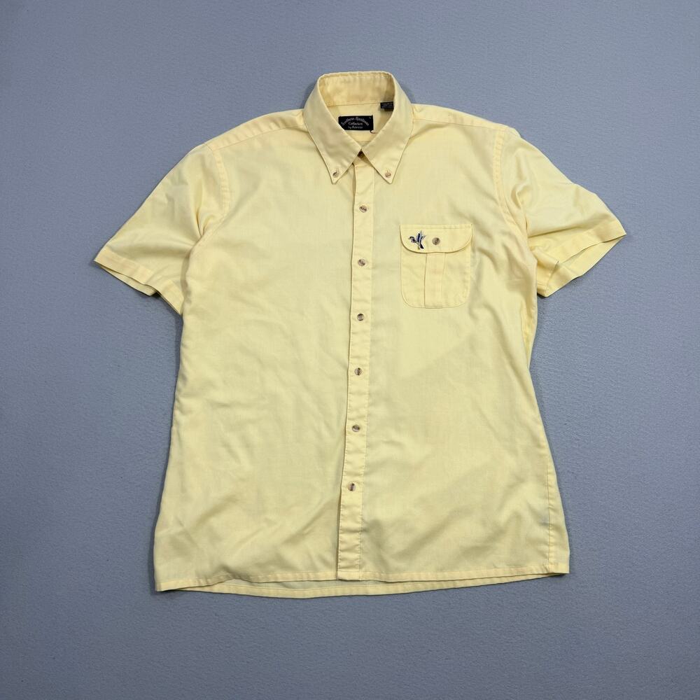 Vintage Arrow Southern Sportsman Collection Duck Shirt Men's Large Yellow 80s
